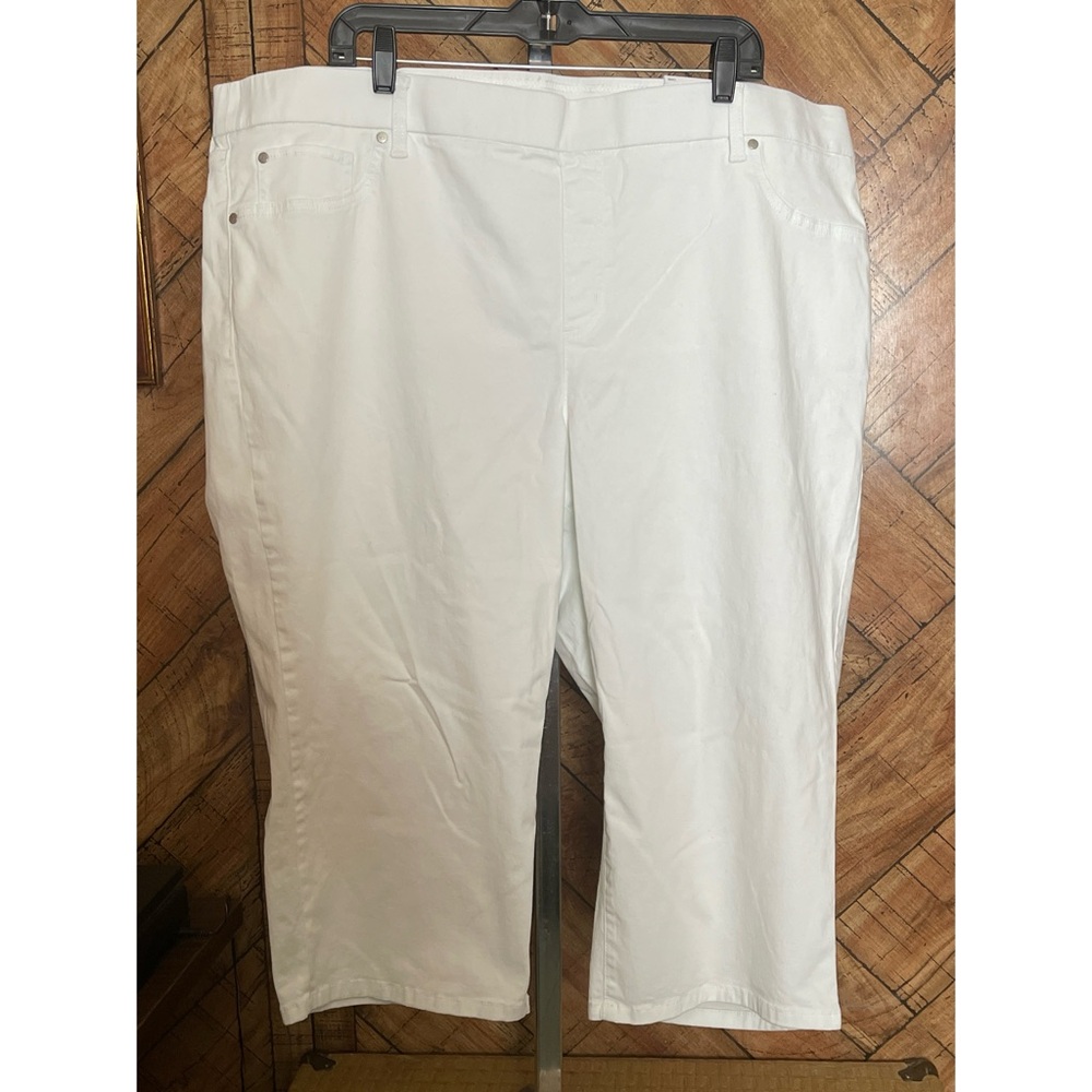NEW Kim Rogers Plus Size Pull On Denim Capri White Pants Size 22W #30229371 - Picture 2 of 6